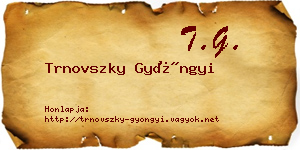 Trnovszky Gyöngyi névjegykártya